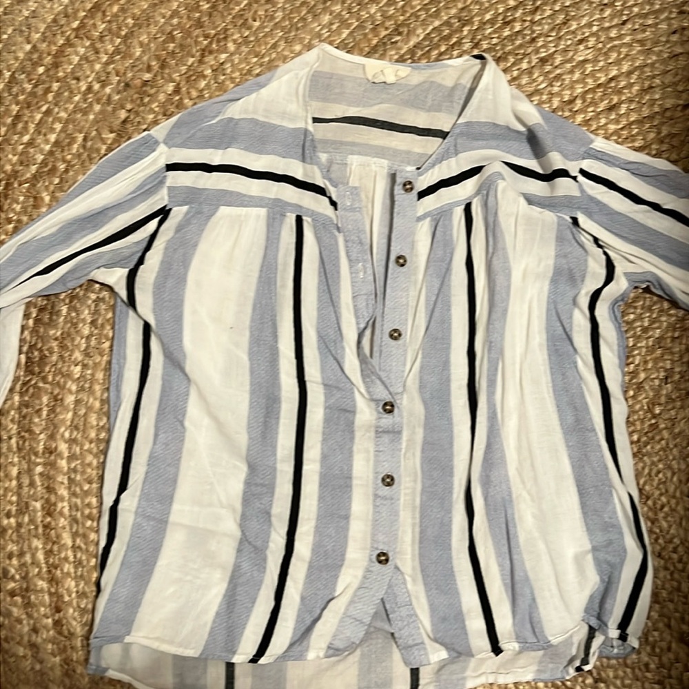 Anthropologie The Korner blue striped blouse